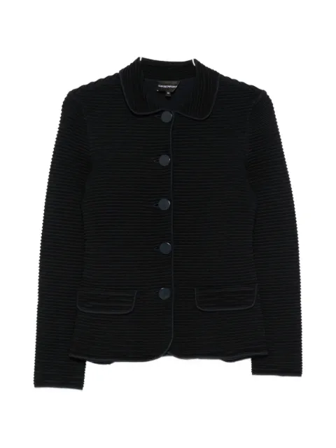 Emporio Armani ribbed-knit jacket Blue EW004601AF27726FB068