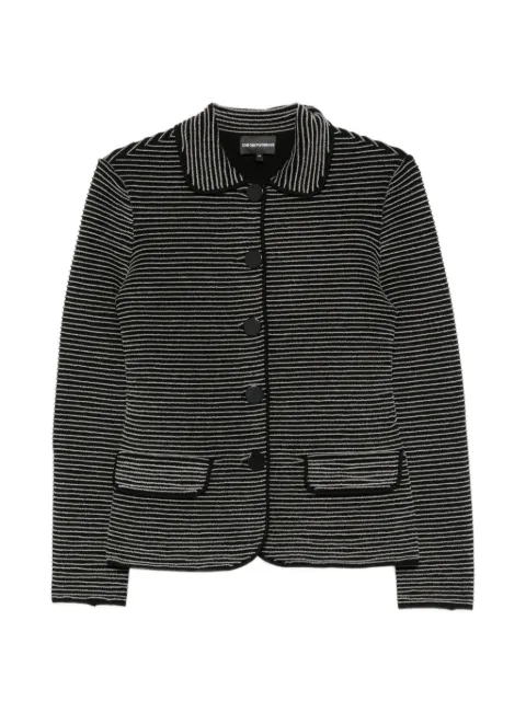 Emporio Armani striped button-up jacket Black EW004601AF27726FC040