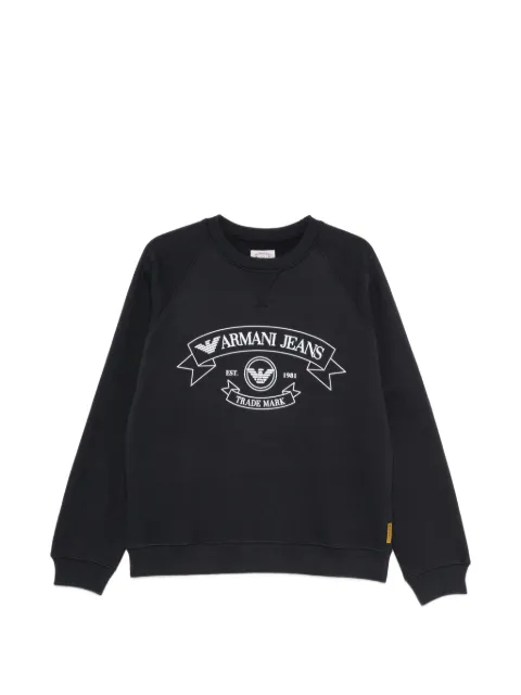 Emporio Armani logo-print raglan-sleeve sweater Blue EM007527AF30255
