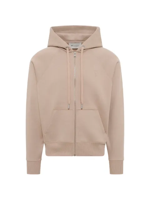 AMI Paris Ami De Coeur embossed hoodie Neutrals USW759747