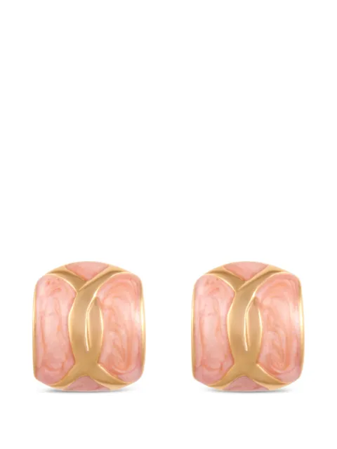 Susan Caplan Vintage 1990s Rediscovered post-back earrings Pink ER026594