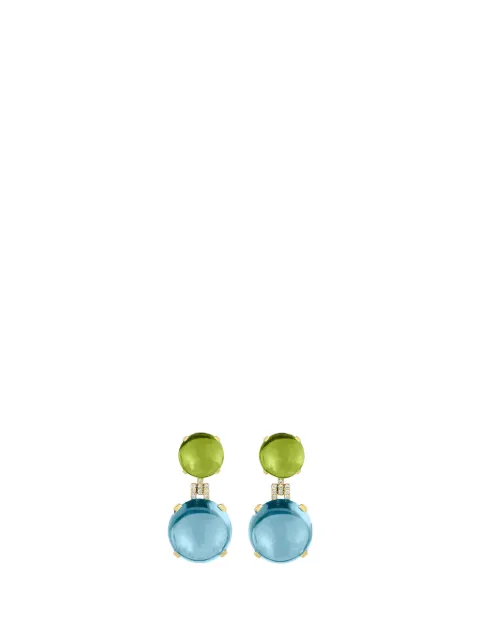Goshwara Rock N Roll peridot and blue topaz earrings Gold JE0197BTPEY