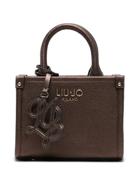 LIU JO logo-plaque pebbled tote bag Brown ASF6102ES039