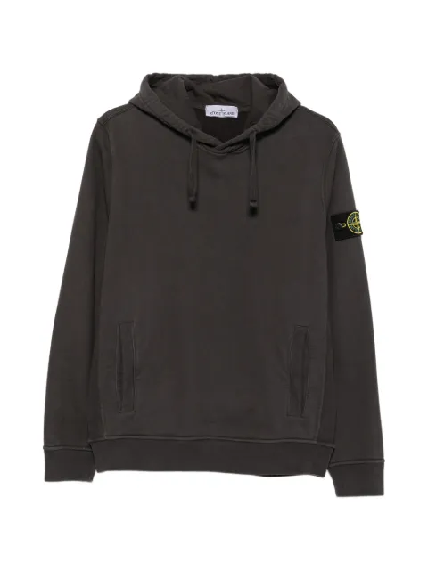 Stone Island logo-patch drawstring hoodie Grey L2S156100048S0A20