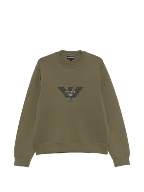 Emporio Armani logo-print crew-neck sweatshirt Green EM007315AF10013