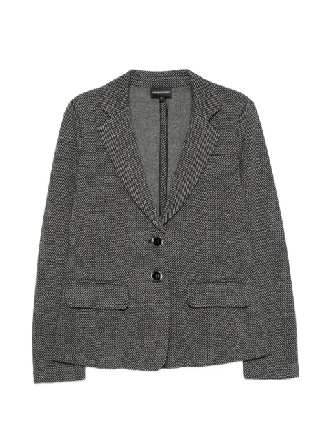 Emporio Armani herringbone-pattern single-breasted jacket Grey EW004660AF25799FC026