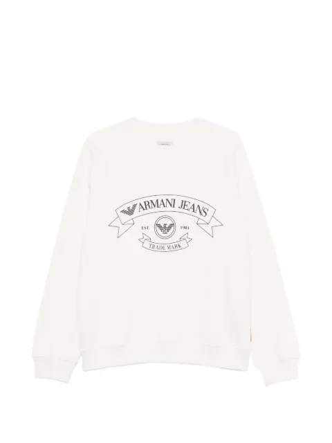 Emporio Armani logo-print raglan-sleeve sweatshirt White EM007527AF30255
