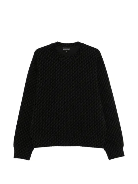 Emporio Armani monogram-pattern crew-neck sweater Black EM006874AF10013