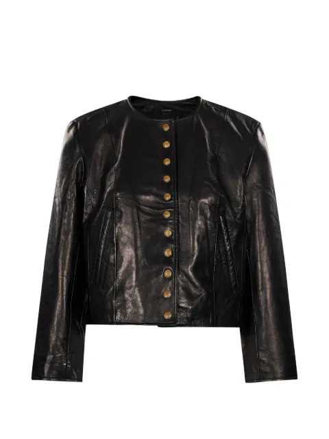 R13 button-up leather jacket Black R13WR615R866A