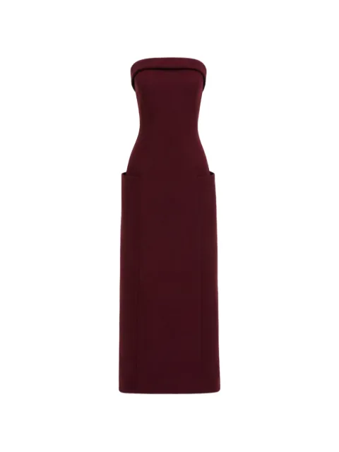 Gemy Maalouf strapless pocket-detail dress Red GMPF267926MD