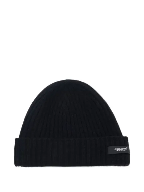 Undercover ribbed-knit cashmere beanie hat Black UC2F4H02