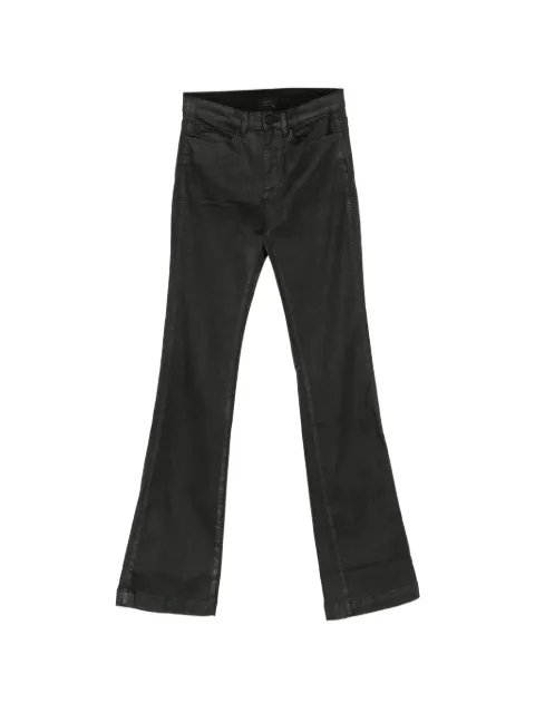Thom Krom coated flared-leg trousers Black WT82