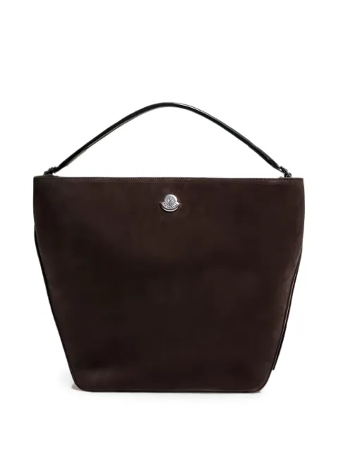 Moncler Carlo suede shoulder bag Brown 09B5C00001N0604