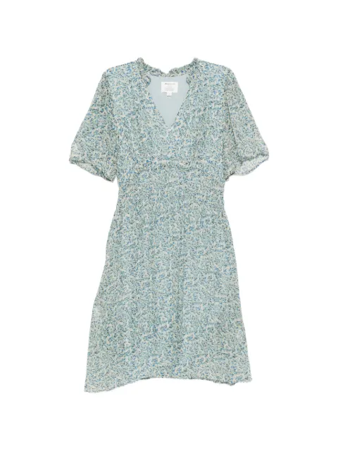 MAISON123 Balmana floral-print ruffled-collar midi dress Neutrals 6559487