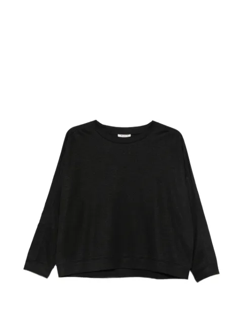 MAISON123 Lisa long-sleeve crew neck top Black 6557975