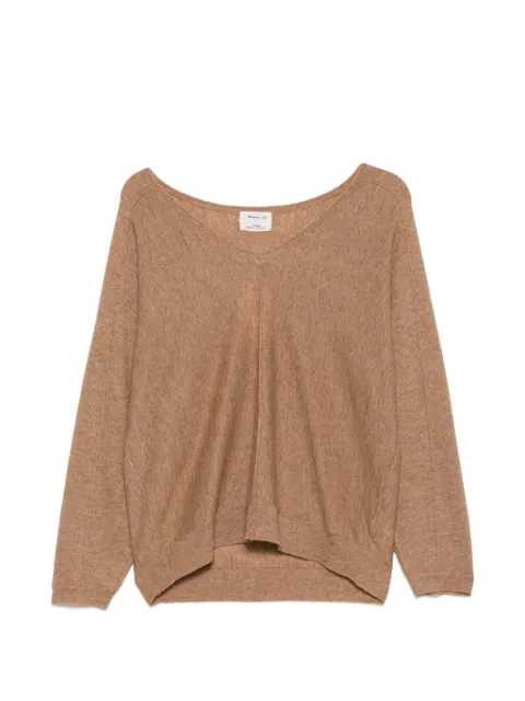 MAISON123 Pitt V-neck metallic-effect sweater Brown 6557969