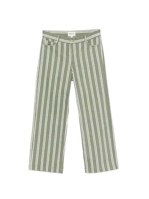 MAISON123 Rose vertical-stripe cropped jeans Green 6559657