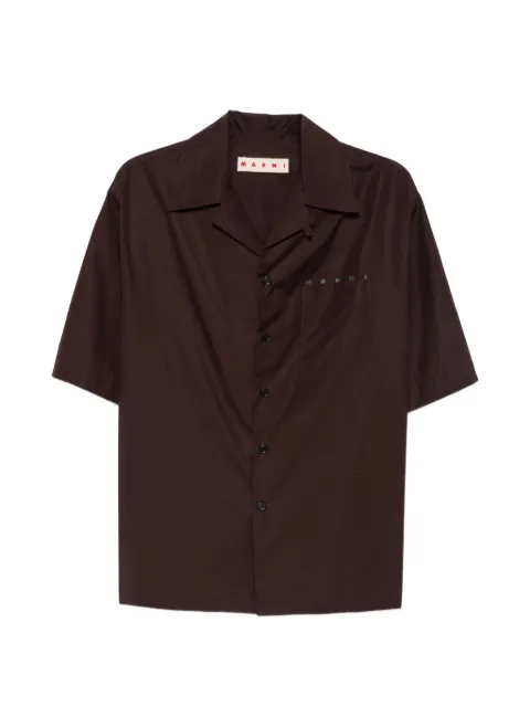 Marni logo-print short-sleeve shirt Brown CUMU0213PPUSCT88