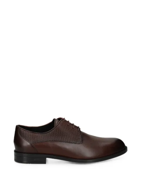 BOSS woven-panel leather shoes Brown 50568832