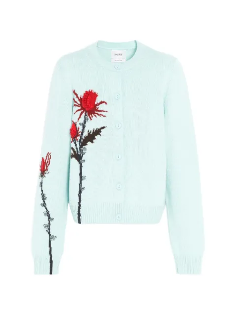 Barrie thistle-motif cashmere cardigan Blue C344285