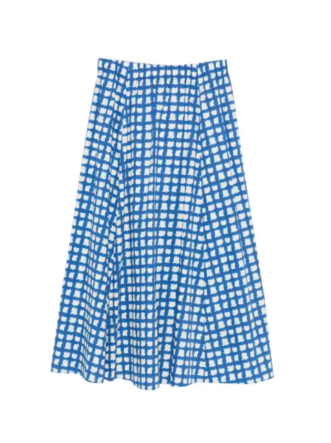 I BLUES check-print short-sleeve midi dress Blue 2617101102
