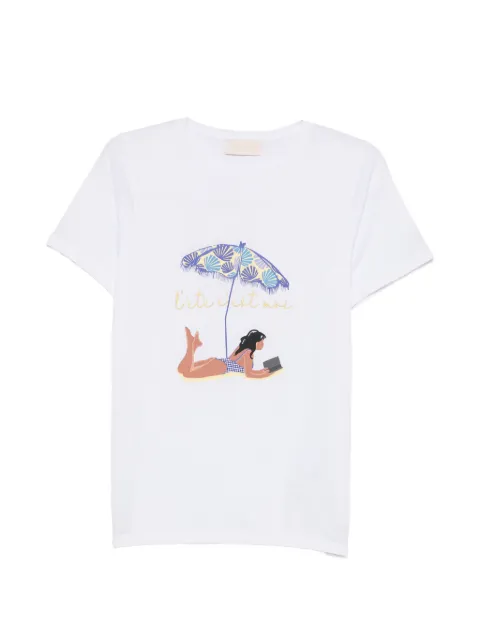 I BLUES crab-embroidered T-shirt White 26179710722
