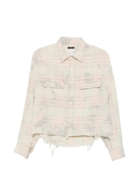R13 plaid-pattern frayed shirt Neutrals R13W7298R853B