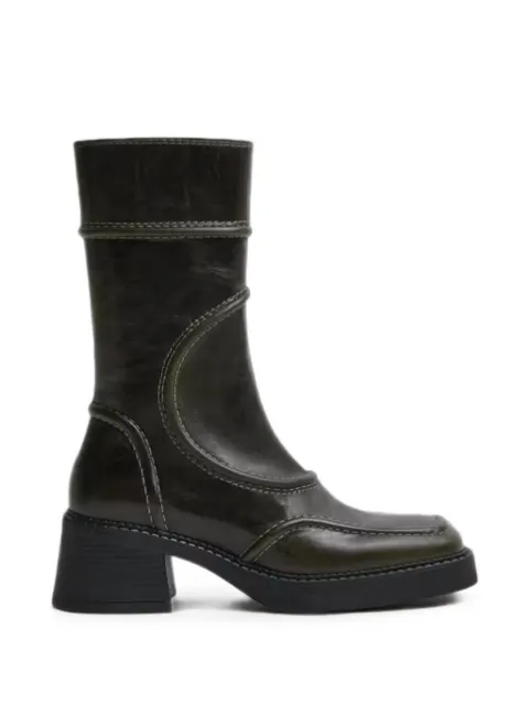 Miista Malene contrast-stitched boots Green E84222