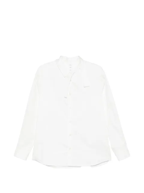 Post Archive Faction asymmetric-collar long-sleeve shirt White 26S139WH