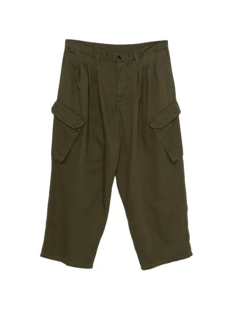 Yohji Yamamoto pleated paperbag cargo pants Green HKP97040