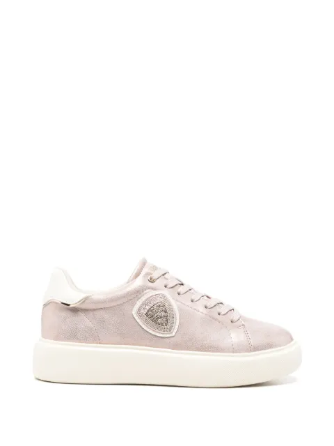Blauer Venus 01 metallic-effect logo-patch leather sneakers Pink S6VENUS01DUS