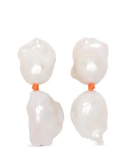 Monies baroque pearl-embellished drop earrings White M23