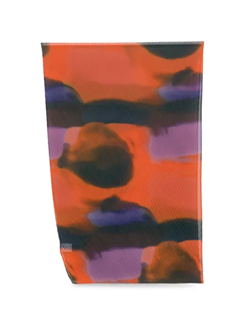 Homme Plissé Issey Miyake Dawn abstract-print pleated scarf Orange HP66AD454