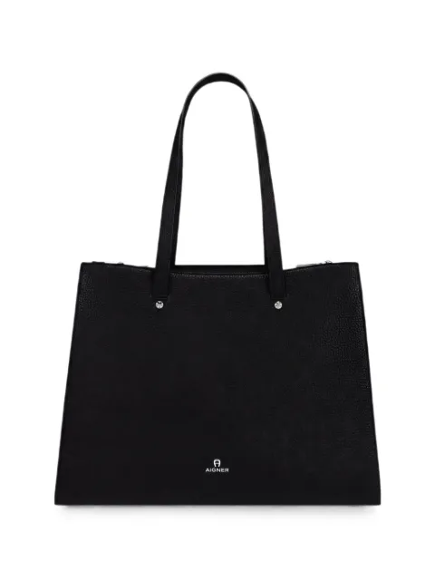 AIGNER large Ivy logo-print tote bag Black 137426