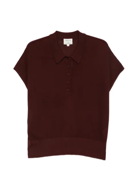 MAISON123 button-up short-sleeve polo top Red 655816168