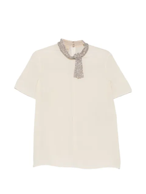 Valentino Garavani crystal-embellished blouse Neutrals B3AEBY021B