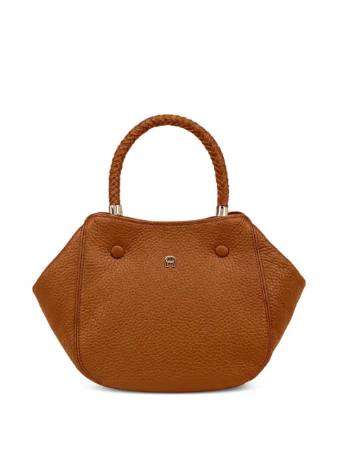 AIGNER small Carré Soft braided-handle tote bag Brown 134108
