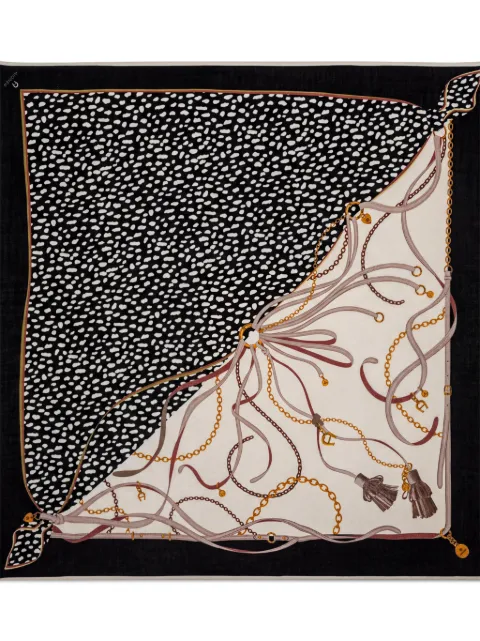 AIGNER logo-print chain-link scarf Black 242473