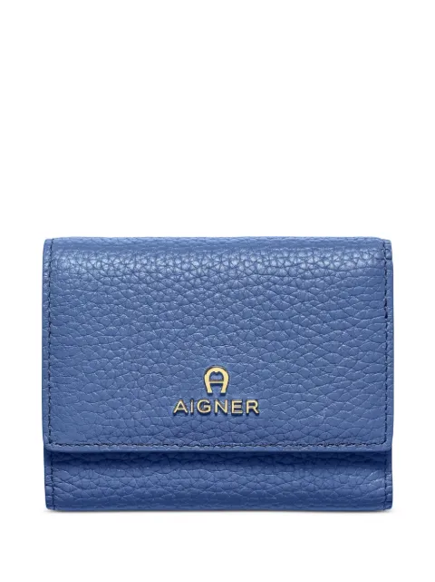 AIGNER Ivy pebbled-leather wallet Blue 151091