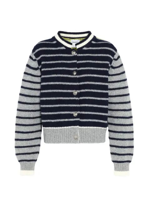 Barrie striped chunky-knit cardigan Grey C340280