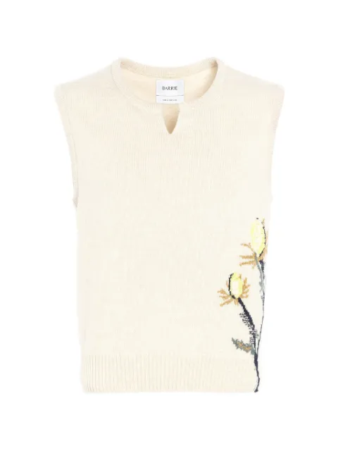 Barrie thistle-motif cashmere top White C344366