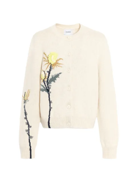 Barrie thistle-motif cashmere cardigan White C344285