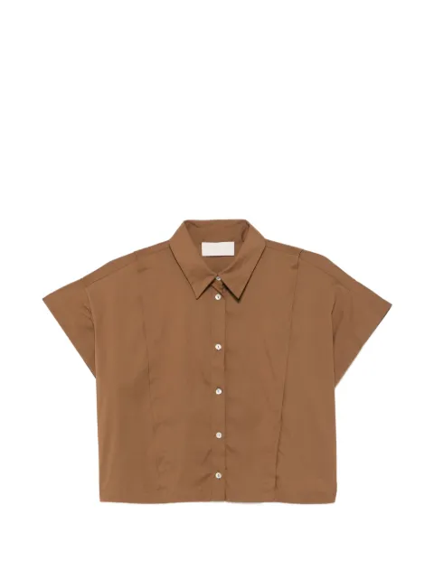 I BLUES cropped button-down shirt Brown 26171111222