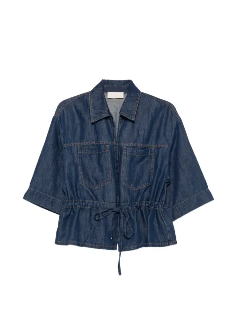 I BLUES drawstring-waist peplum-hem shirt Blue 26171110422