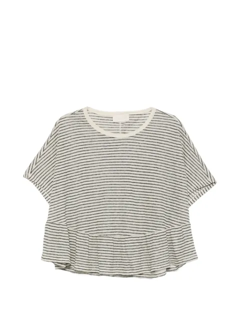 I BLUES striped peplum T-shirt Neutrals 26179710522