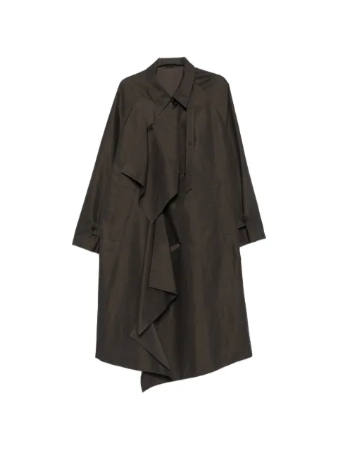 Post Archive Faction asymmetric draped coat Brown 26S035ER