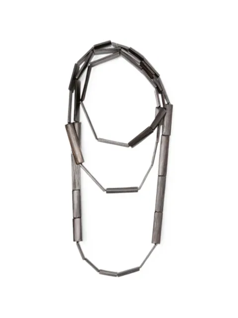 Monies geometric-bead necklace Brown 24388