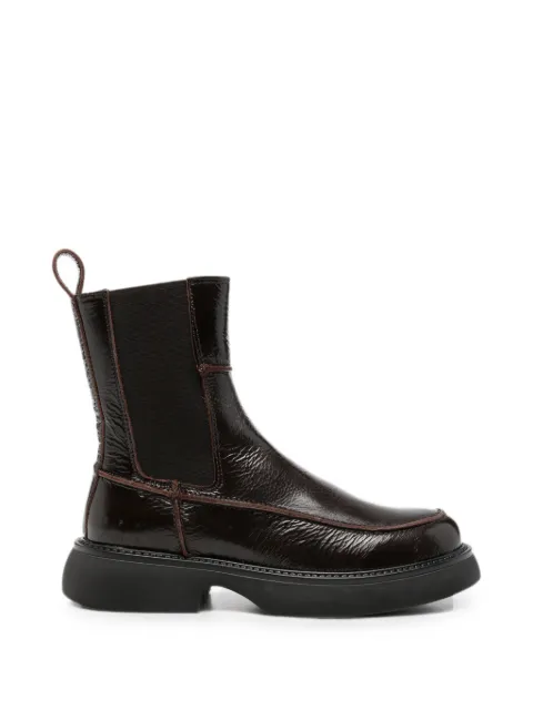 Copenhagen Studios patent-leather ankle Chelsea boots Brown CPH759