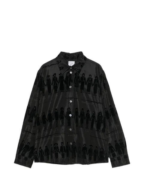 Moschino Pre-Owned 2000s figure-print long-sleeve shirt Black MO250SL