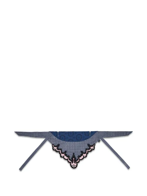 Ca4la lace-trimmed broderie-anglaise headscarf Blue SHK01301NAVY